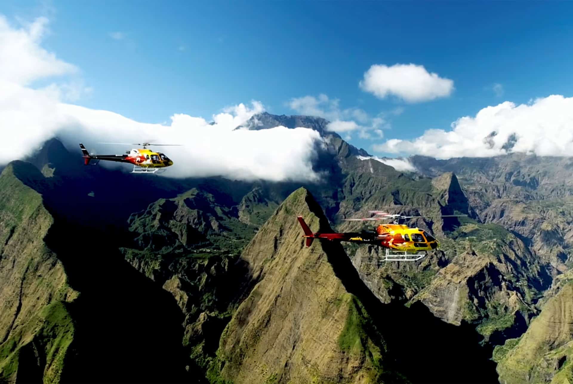 que faire à La Réunion vol en helicoptere