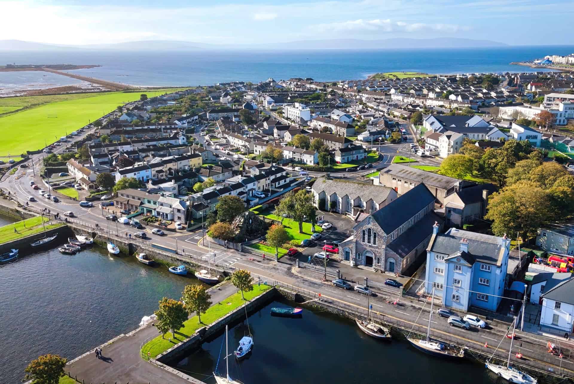 vue aerienne de galway en ete