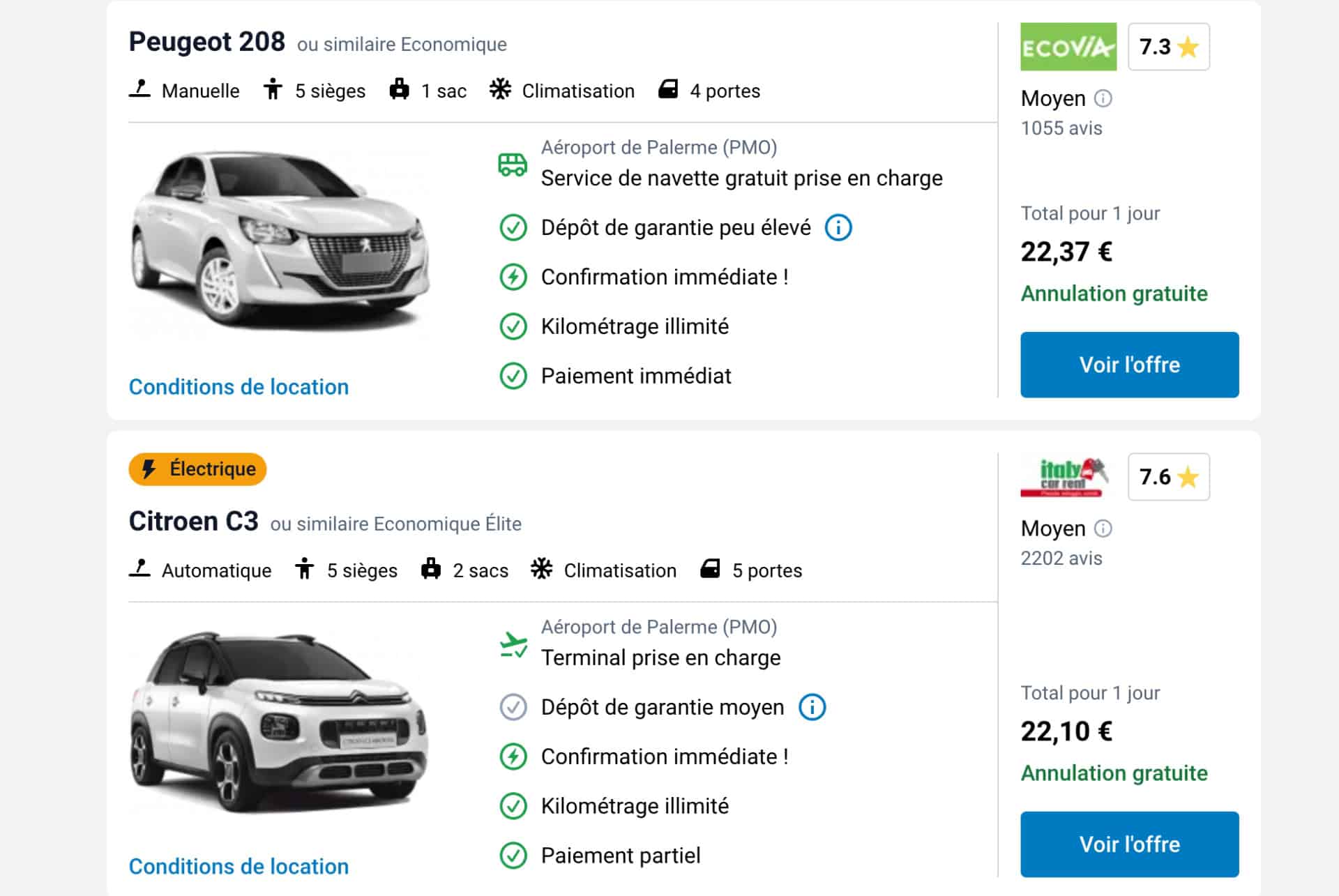 location voiture suv a palerme